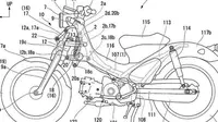 Terkuak paten yang akan membuat Honda C125 bakal lebih nyaman dikendarai.dengan suspensi double wishbone. (driving.ca)