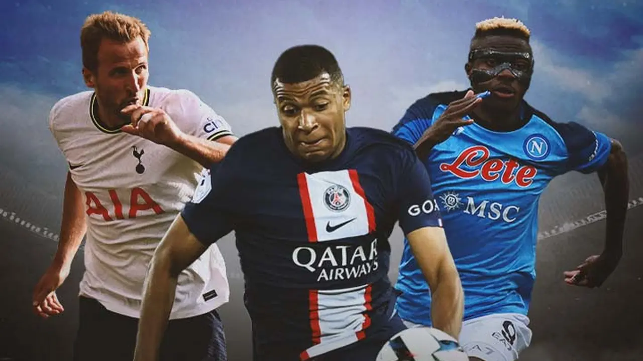 Ilustrasi - Harry Kane, Kylian Mbappe, Victor Osimhen