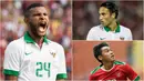 Berikut ini tiga pemain timnas Indonesia yang diharapkan mampu mencetak banyak gol ke gawang Kamboja. Diantaranya, Marinus Wanewar, Septian David Maulana dan Ezra Walian. (Bola.com/Vitalis Yogi Trisna)