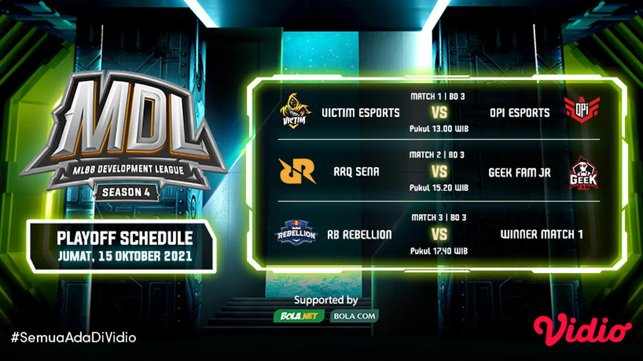 Link Live Streaming MDL Season 4 Babak Play Off di Vidio, Jumat 15 Oktober 2021