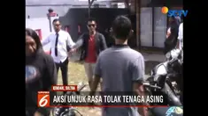 Unjuk rasa atas nama Pemuda Nusantara berujung ricuh. Mereka menolak adanya tenaga kerja asing di PT. Indonesia Morowali Industrial Park di Kendari.