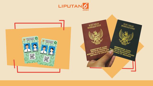 Banner Infografis Bedanya Kartu Nikah dengan Buku Nikah