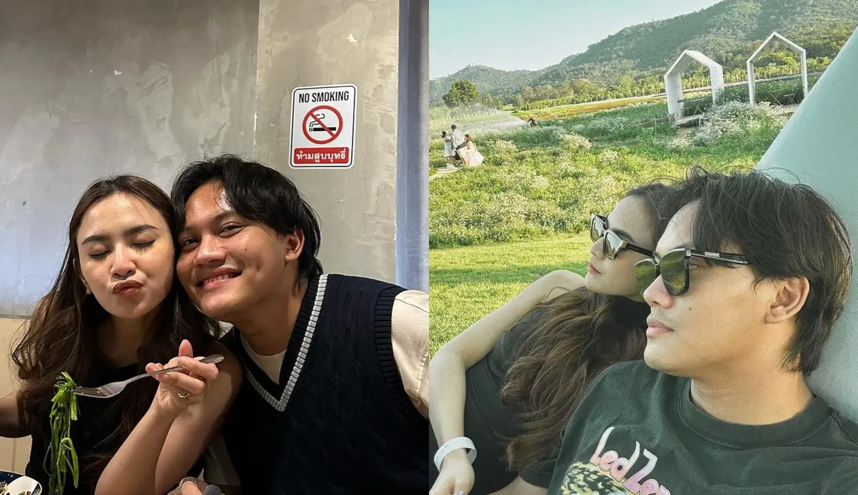 Rizky Febian dan Mahalini Raharja terlihat makin romantis saat menikmati masa liburan di Thailand. Keduanya pun tak enggan pamer keromantisannya dengan outfit serasi bernuansa serba hitam [@rizkyfbian]