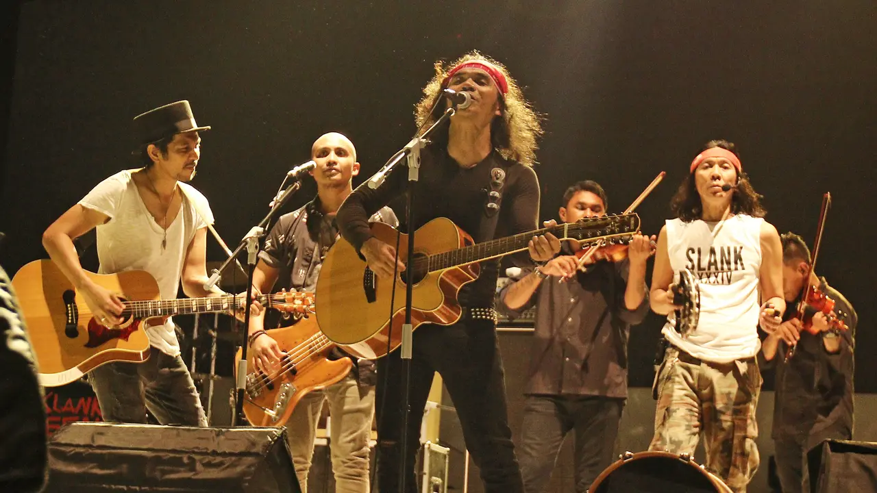 Konser perayaan hari ulang tahun ke-34 Slank di Jakarta, Selasa (26/12/2017).