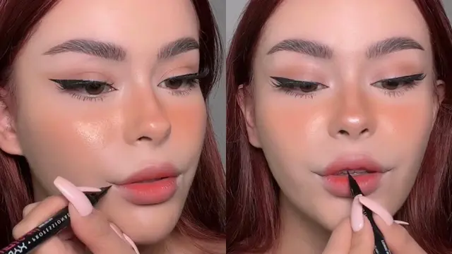 Bentuk bibir dengan eyeliner