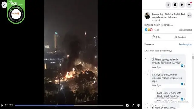 Gambar Tangkapan Layar Video Suasana Kerusuhan di Jakarta