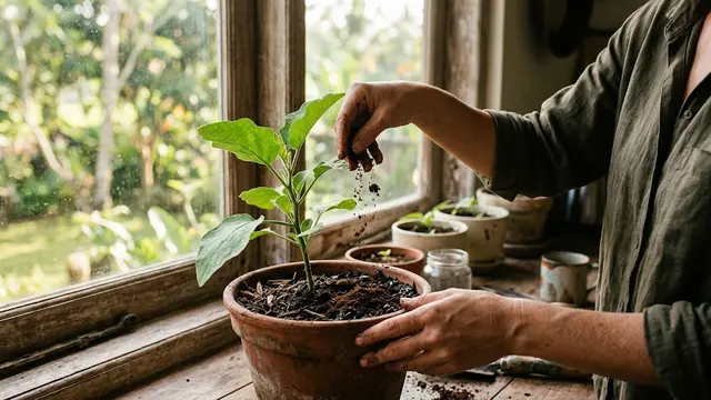 Cara Menggunakan Pupuk Ampas Kopi untuk Terong