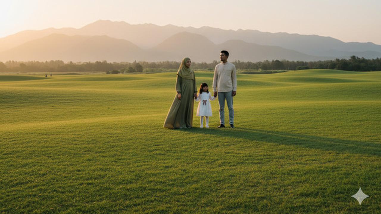 Prompt AI Foto Keluarga Muslim: Tampilan Modest Fashion, Hangat, dan Penuh Kedamaian
