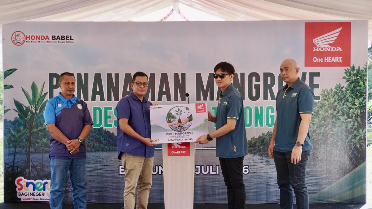Lestarikan Pesisir Belitung, Honda Babel Tanam 500 Pohon Mangrove