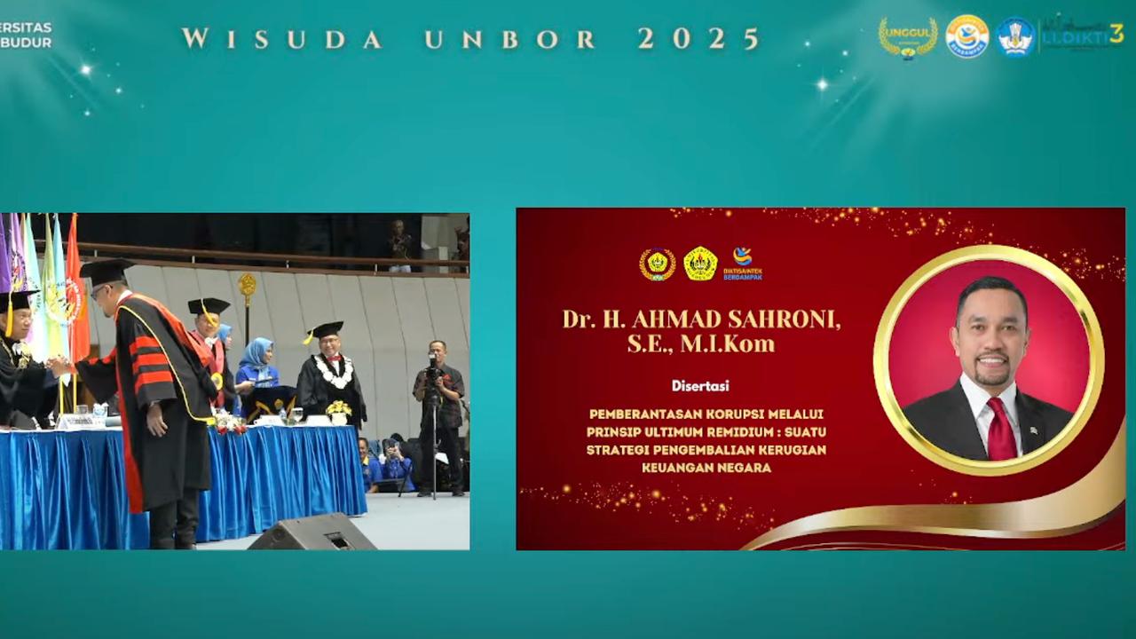 Setelah 1,5 Bulan Menghilang, Ahmad Sahroni Muncul Sandang Gelar Doktor Hukum