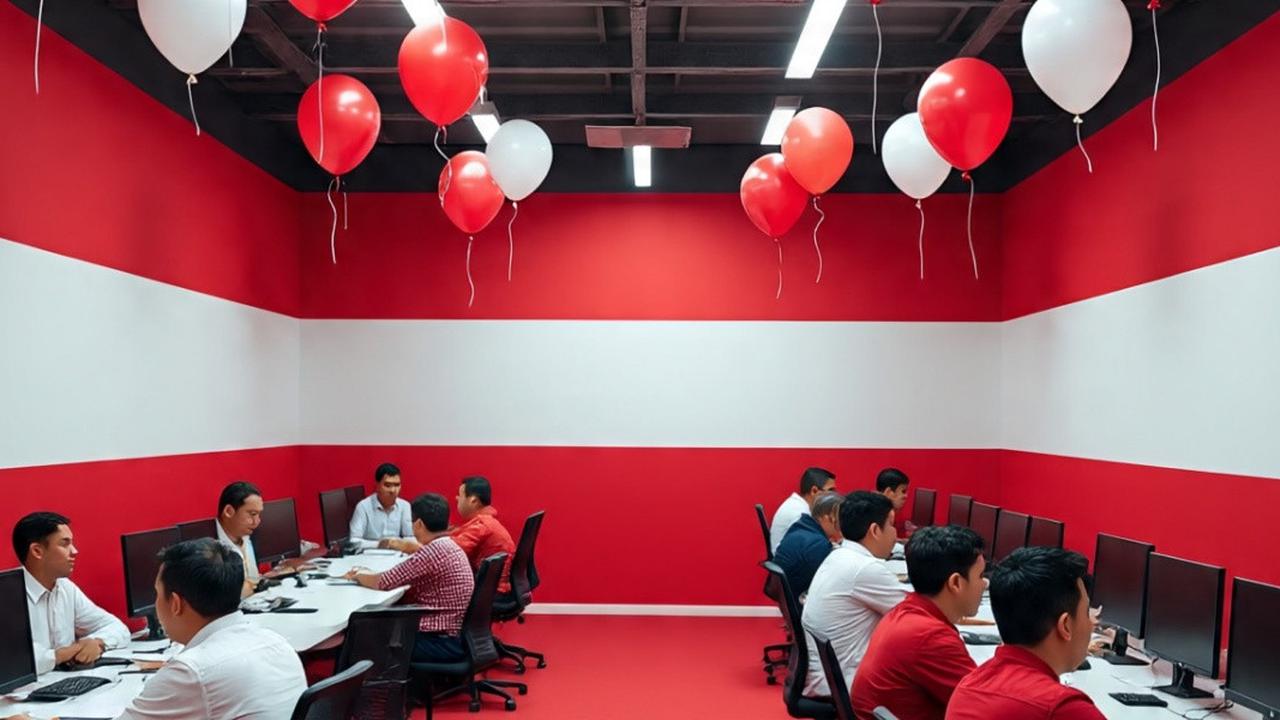 8 Dekorasi 17 Agustus di Kantor Peringati HUT RI ke-80, Meriah Penuh Kreativitas