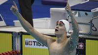 Perenang China, Sun Yang, kembali meraih medali emas pada ajang Asian Games 2018 setelah menjadi yang tercepat pada nomor 4x100 meter gaya bebas putra. (dok. INASGOC)