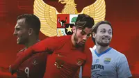 Timnas Indonesia - Ilija Spasojevic, Stefano Lilipaly, Marc Klok (Bola.com/Adreanus Titus)