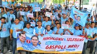 Ratusan masyarakat Jawa Timur yang tergabung dalam Relawan Gaspoll Bro Jatim bertekad untuk memenangkan Capres dan Cawapres Prabowo Subianto-Gibran Rakabuming Raka pada Pilpres 2024. (Ist).