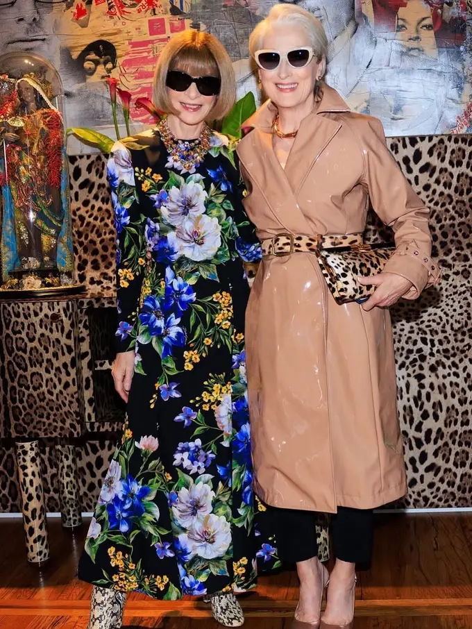 Momen Ikonik Meryl Streep Bertemu Inspirasi The Devil Wears Prada, Anna Wintour di Milan Fashion Week