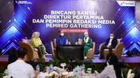 Direktur Utama PT Pertamina (Persero) Nicke Widyawati dalam acara Bincang Santai dengan Pimpinan Redaksi Media. (Dok Pertamina)
