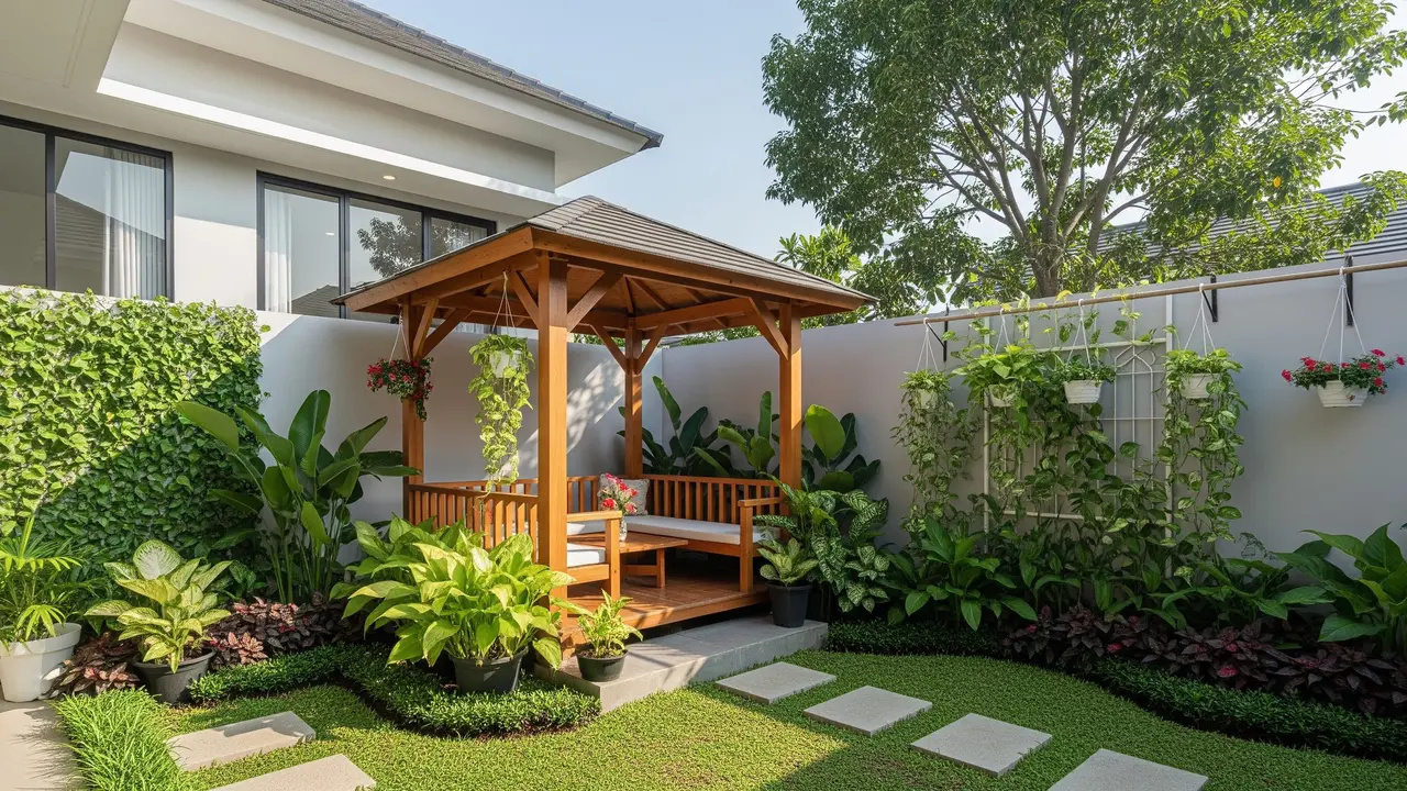 Inspirasi Gazebo Mini untuk Halaman Belakang Rumah (AI)