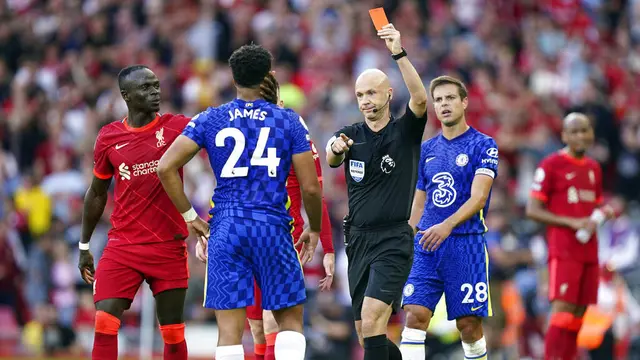 Foto: Diwarnai Kartu Merah, Chelsea Tahan Liverpool di Liga Inggris