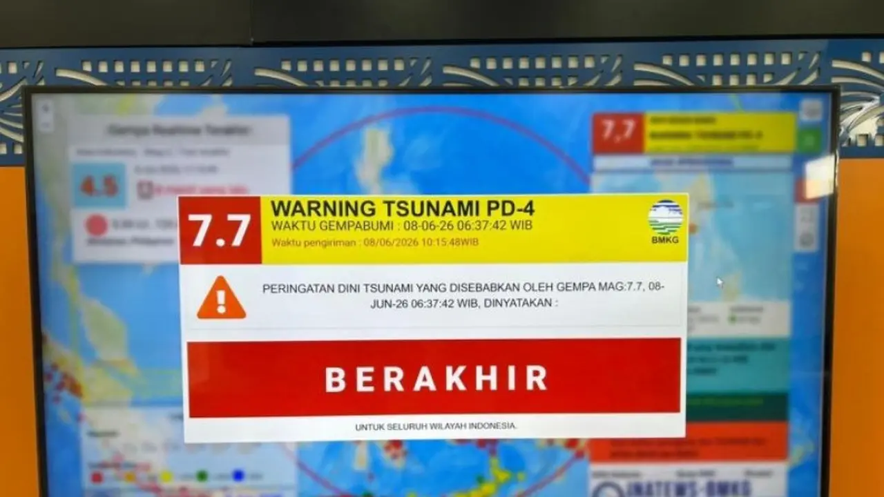 Peringatan tsunami di Gorontalo Utara berakhir, Senin (8/6/2026).