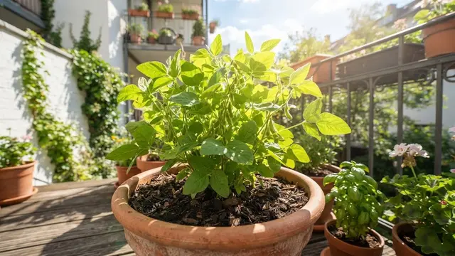 Tanaman Edamame Terkena Sinar Matahari