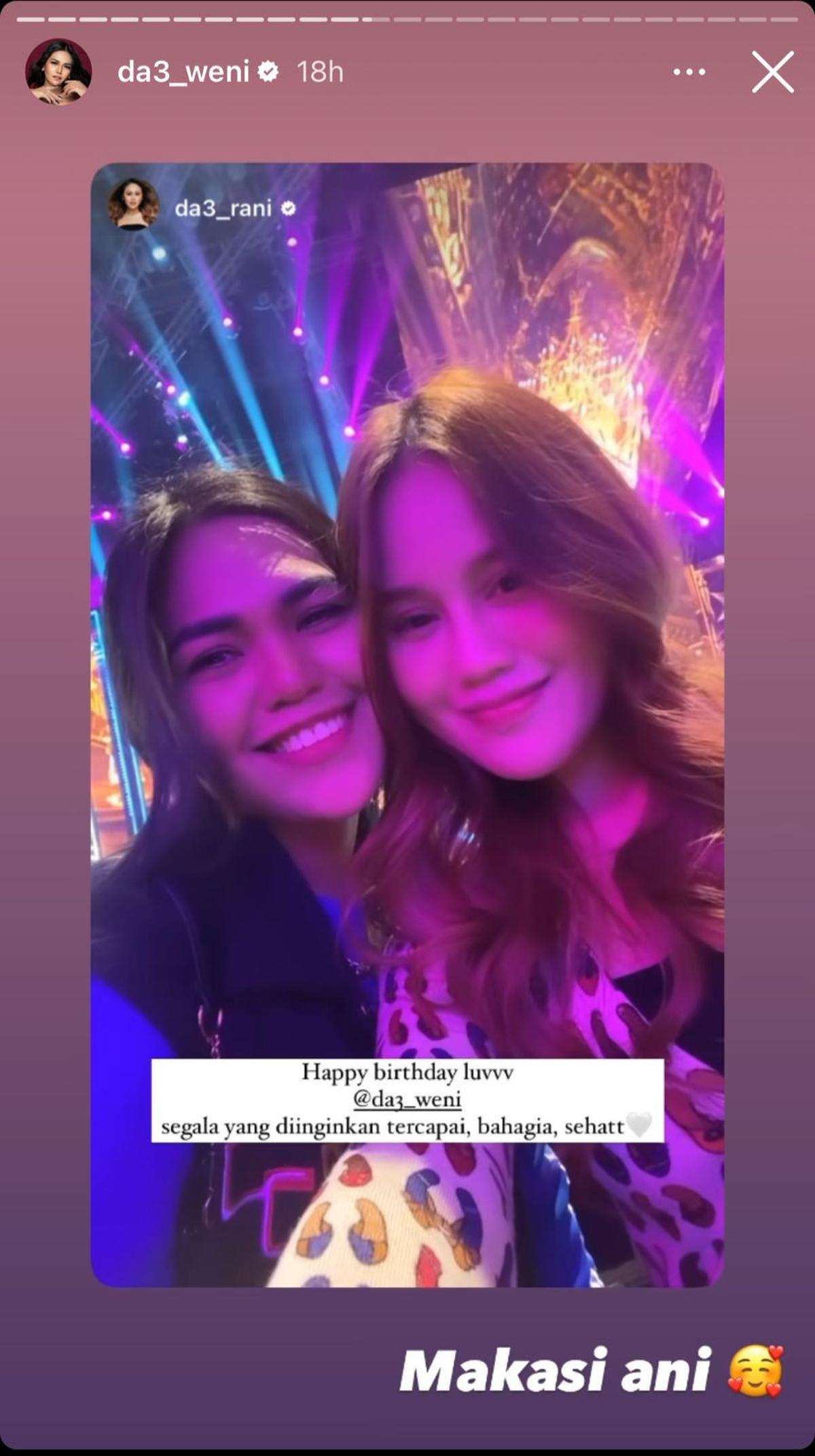 Weni Wen Dapat Ucapan Selamat Dari Sahabat DA3