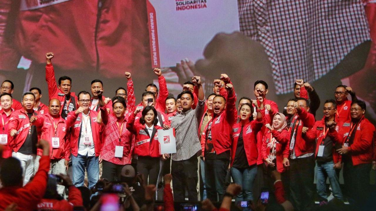 "Surat keputusan Dewan Pembina tentang pengangkatan Ketua Umum PSI menetapkan, Bro Kaesang Pangarep sebagai ketua berlaku sejak 2023 hingga 2028,"