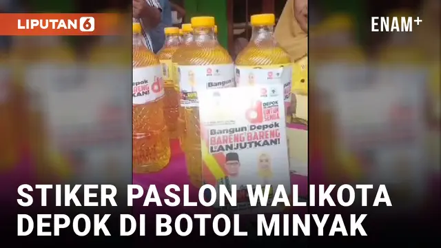 Waduh! Stiker Paslon Walikota Depok Tertempel di Botol Minyak Goreng Subsidi