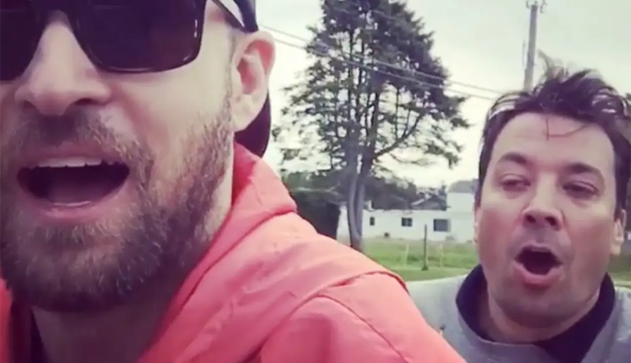Justin Timberlake mengunggah vide lucu saat ia dan Jimmy Fallon tengah bersepada. (instagram/justintimberlake)