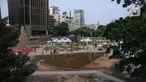 Suasana bekas area park and ride di kawasan Jalan MH Thamrin 10, Jakarta, Sabtu (21/12/2019). Lokasi yang dulunya lahan parkir beragam kendaraan bermotor akan dialihfungsikan menjadi kawasan kegiatan kuliner yang diharapkan bisa menggerakkan perekonomian. (Liputan6.com/Helmi Fithriansyah)