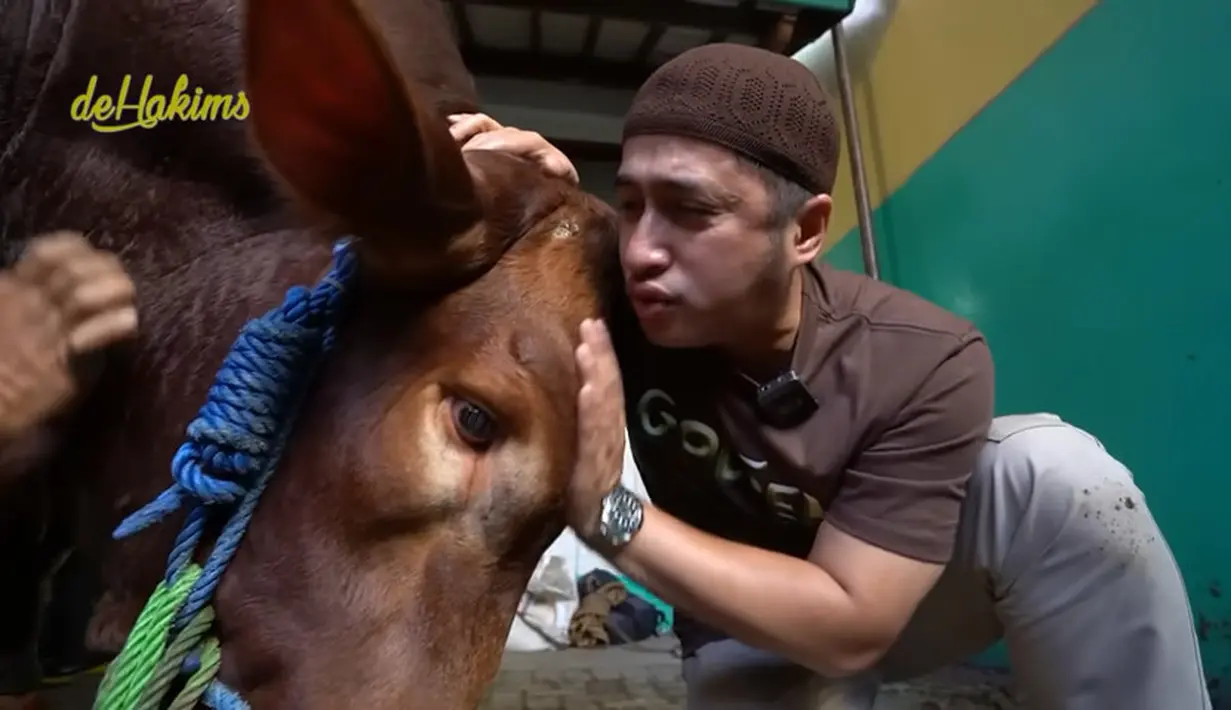 Artis kondang itu begitu dengan dua sapi yang akan di jadikan kurban.  Beberapa momennya bersama Wariso dan Golden kerap dibagikan di media sosialnya. [Youtube/deHakims channel]