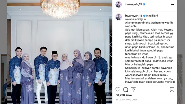 Unggahan Irwansyah. (Foto: Instagram @irwansyah15)