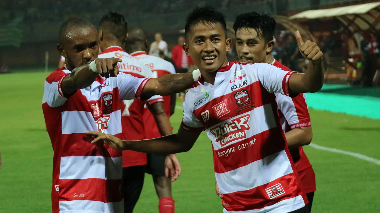 Bayu Gatra saat laga Madura United vs Barito Putera di Stadion Gelora Ratu Pamelingan, Pamekasan (26/3/2018). (Bola.com/Aditya Wany)
