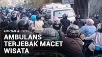 Tidak cuma Puncak, kawasan Lembang, Bandung Barat, juga selalu jadi langganan macet setiap momen liburan. Saking parahnya kemacetan, laju mobil ambulans pun terhalang.