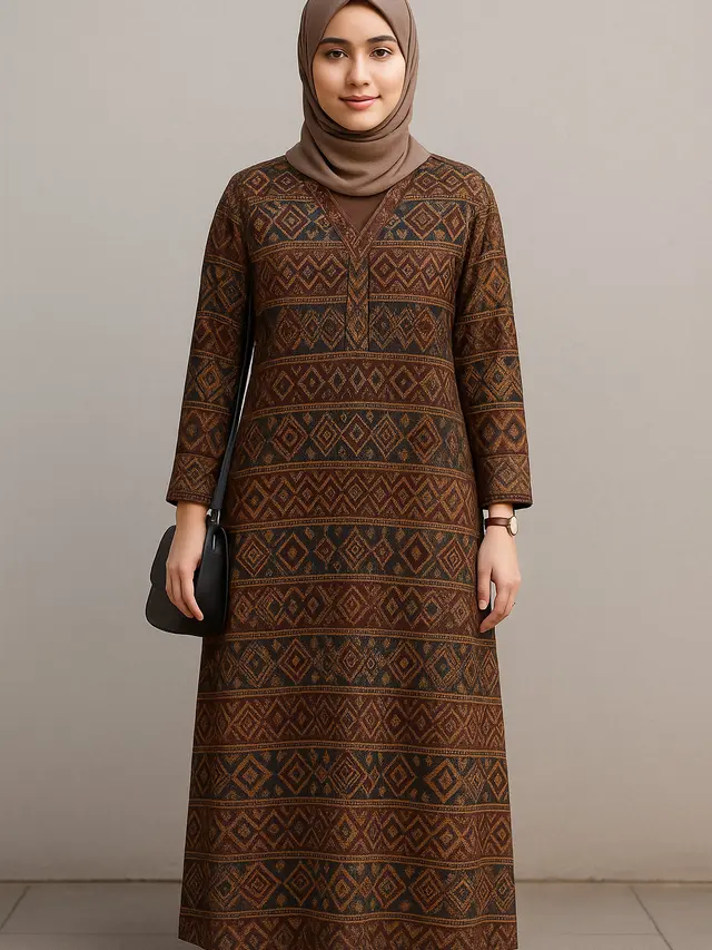 Gamis V Neck yang Cocok untuk Berbagai Usia (Foto: ChatGPT)