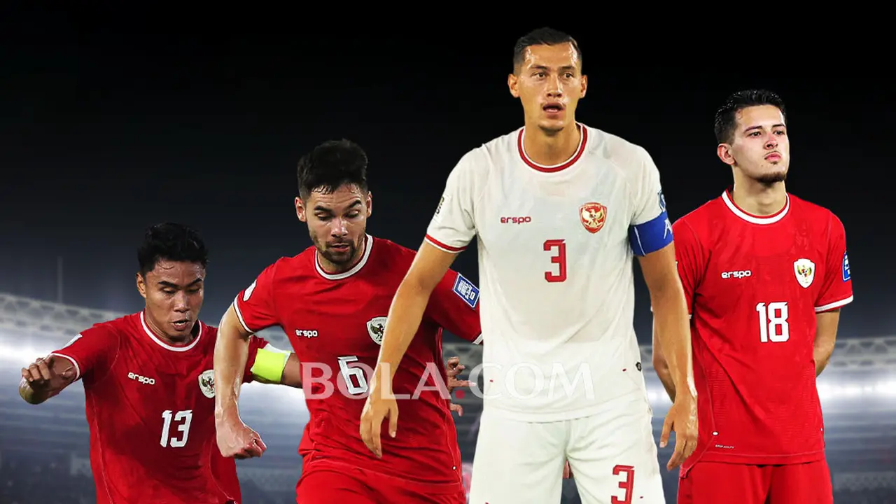 Timnas Indonesia - Lini belakang Timnas Indonesia: Muhammad Ferarri, Sandy Walsh, Jay Idzes, Justin Hubner