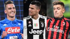 Mega Bintang Cristiano Ronaldo kembali memuncaki peraih top scorer Serie A usai mencetak dua gol usai ditahan imbang Parma FC 3-3. Raihan terbeut membuatnya berselisih satu gol saja dari Quagliarella (Kolase Foto AFP)