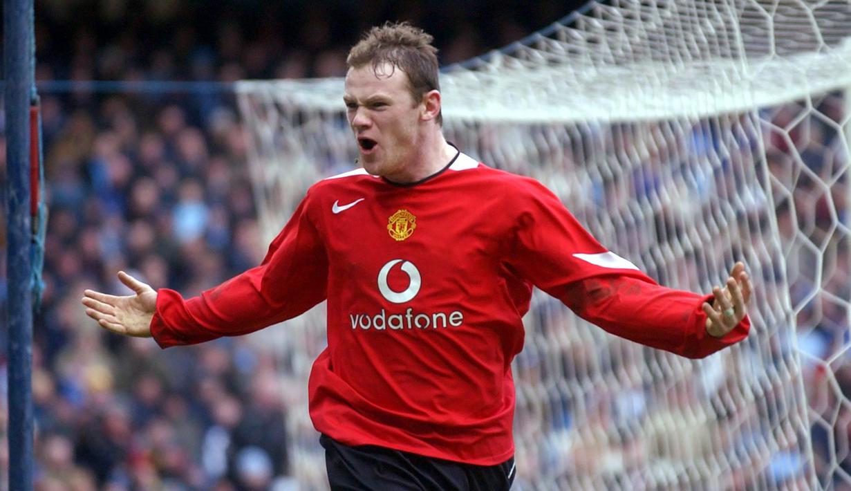 6. Wayne Rooney (25,6 juta euro) - Wayne Rooney bergabung dengan Manchester United pada 2004 saat berusia 18 tahun. Manchester United mendatangkan Rooney dari Everton dengan harga transfer 25,6 juta euro. (AFP/Paul Barker)