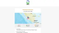 Tangkapan layar laman BMKG saat gempa magnitudo 3,7 mengguncang Bengkulu tengah, Selasa (4/7/2023). (Foto: BMKG)