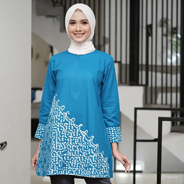 Inspirasi Model Baju Batik Tunik Terbaru Wanita Berhijab