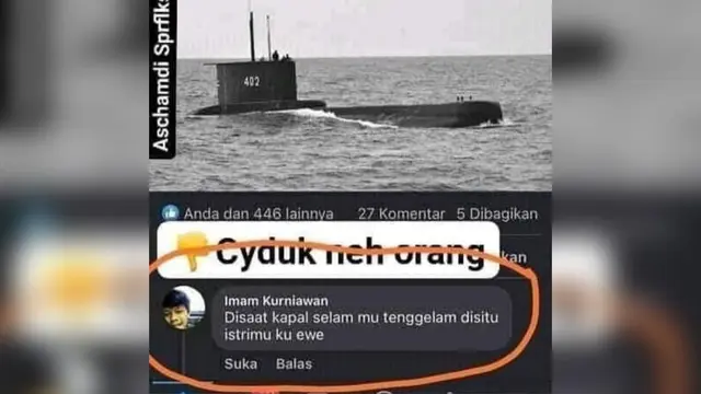 Postingan Hinaan KRI Nanggala 402