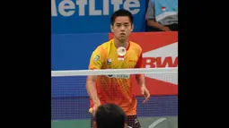 Simon disingkirkan pemain asal Hongkong, Hu Yun, 18-21, 21-13, 20-22, Jakarta, Kamis (19/6/2014) (Liputan6.com/Miftahul Hayat)