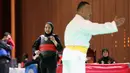 <p>Atlet pencak silat putri Indonesia, Safira Dwi Meilani saat menghadapi wakil Vietnam,&nbsp;Nguyen Huang Hong An pada nomor tanding putri kelas B Pencak Silat SEA Games 2023 di Chroy Changvar International Convention and Exhibition Center, Phnom Penh, Kamboja, Rabu (10/05/2023). (Bola.com/Abdul Aziz)</p>