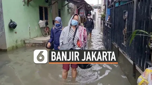 Sejumlah kawasan di Jakarta terendam banjir setelah diguyur hujan deras sejak hari Kamis. Sejumlah warga yang harus pergi bekerja terpaksa terobos genangan banjir hari Jumat (19/2) pagi.
