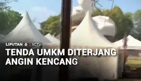 Tenda UMKM Diterjang Angin Kencang