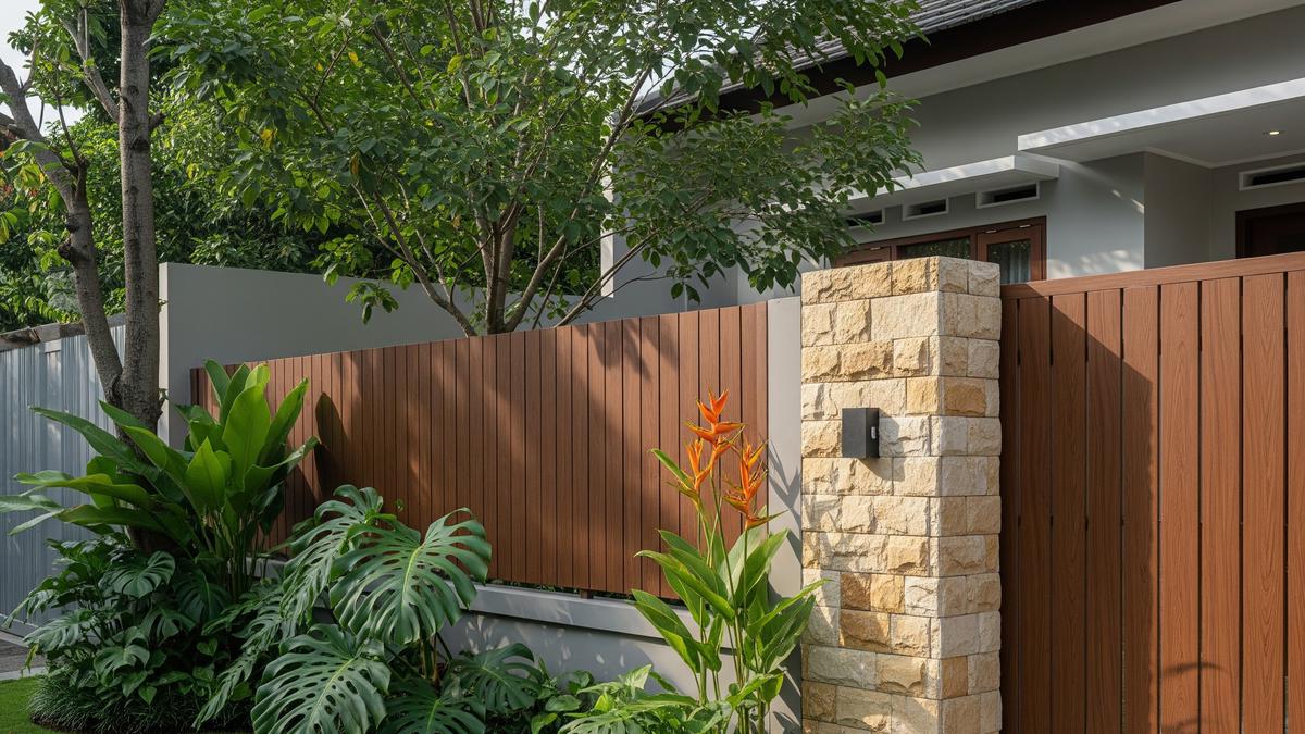 8 Model Pagar Rumah Kombinasi Besi Hollow dan Batu Alam, Estetika Modern yang Kokoh dan Elegan