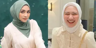 Warna netral seperti hitam selalu cocok jika dipadukan dengan baju cream. Lihat saja penampilan Tasyi athasyia ini. [Foto: IG/tasyiiathasyia].