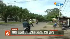 Operasi Patuh Kalimaya digelar di ruas Jalan Tigaraksa, Tangerang, yang memang mudah ditemukan tindak pelanggaran para pengendara motor.