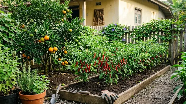 Ide Taman Buah Mini dengan Kombinasi Tanaman Sayur