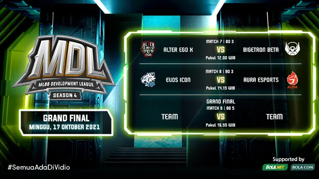 Link Live Streaming MDL Season 4 Babak Play Off di Vidio, Minggu 17 Oktober 2021