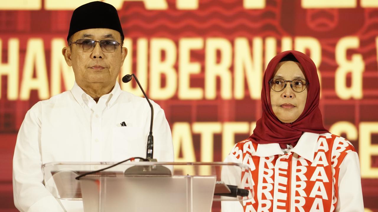 Paslon Calon Gubernur dan Wakil Gubernur Sumatera Selatan Eddy Santana Putra-Riezky Aprilia.